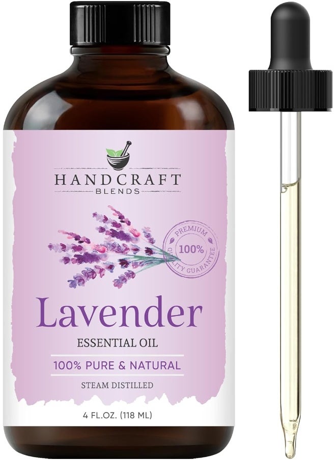 Handcraft Blends Lavender Essential Oil - Huge 4 Fl Oz - 100% Pure and Natural - Premium Grade with Glass Dropper - pzsku/Z757B8ABFC4AEF8831E87Z/45/_/1739961790/5eecae93-61da-4819-b004-aa96c28a621a