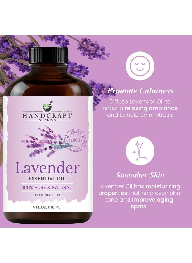 Handcraft Blends Lavender Essential Oil - Huge 4 Fl Oz - 100% Pure and Natural - Premium Grade with Glass Dropper - pzsku/Z757B8ABFC4AEF8831E87Z/45/_/1739961795/4aa4ec95-3acd-493d-a0dd-992f3162a5ef