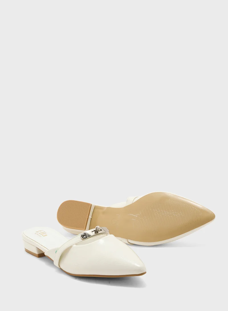 ELLA Pointed Slip On Flat Mule