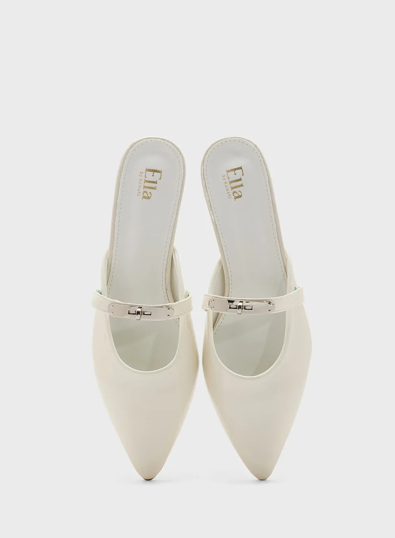 ELLA Pointed Slip On Flat Mule