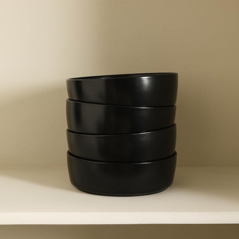 Stone Lain Eden 4Piece Pasta Bowl Set Stoneware Black - Image 4