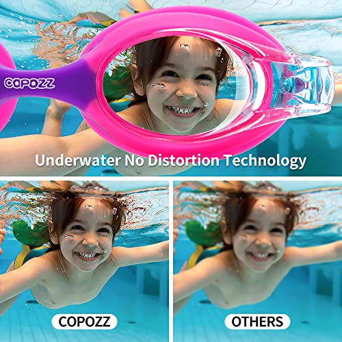 COPOZZ Kids Swimming Goggles, Child (Age 4-12) Waterproof Swim Goggles With Clear Vision Anti Fog UV Protection No Leak Soft Silicone Frame And Strap for Kid Boys Girls and Early Teens - Image 5