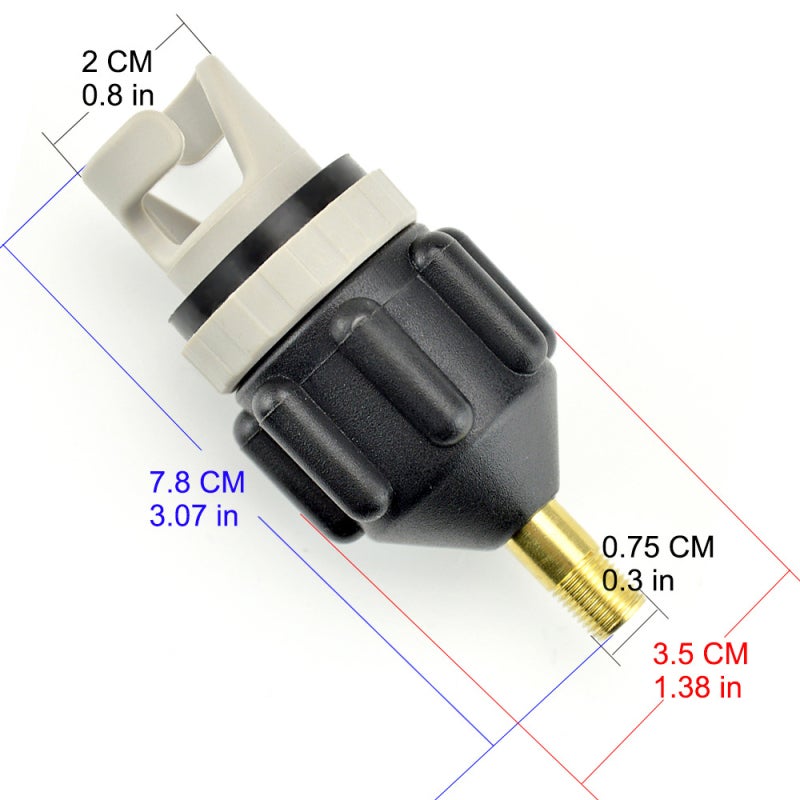 Universal Pump Adaptor: Brass & Rubber Material, Strong Seal Leak Protection - Quick Inflation, Portable Design for Inflatable Boat, Paddle Inflation - Image 5