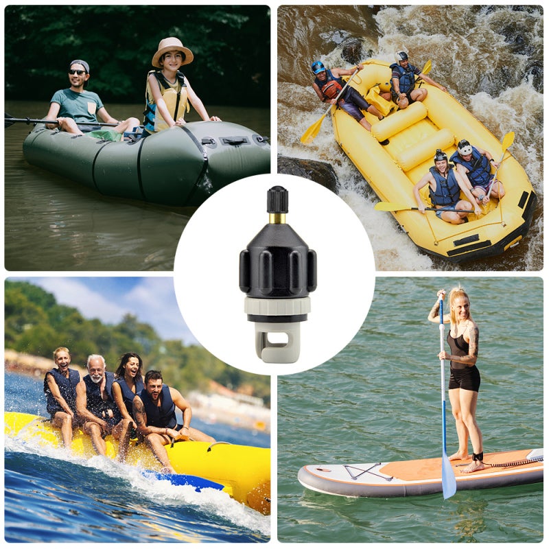 Universal Pump Adaptor: Brass & Rubber Material, Strong Seal Leak Protection - Quick Inflation, Portable Design for Inflatable Boat, Paddle Inflation - Image 3