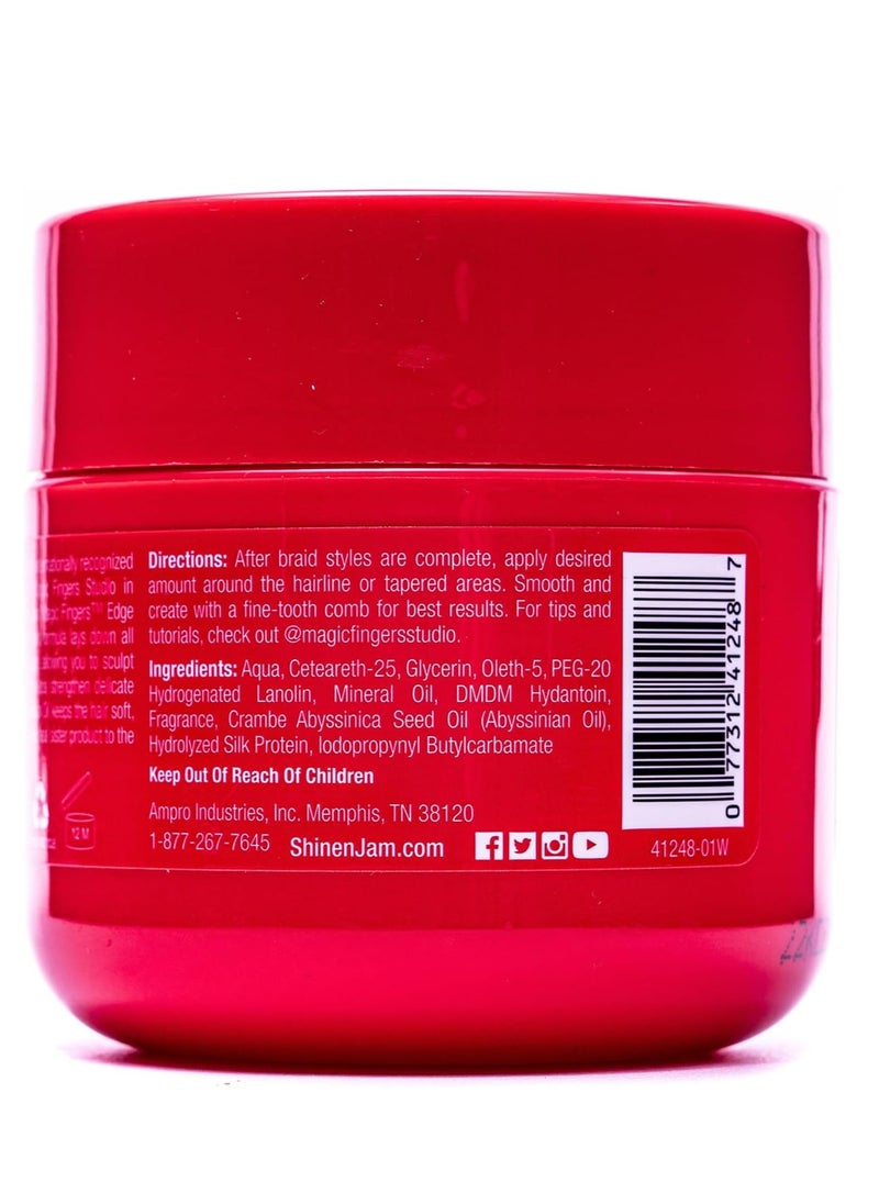 Shine 'n Jam - Ambro Magic Finger Edge Control Shine & Gum - Provides strong hold with non-greasy shine - Strengthens hair with silk proteins and softens with Abyssinian oil 113g - Image 1