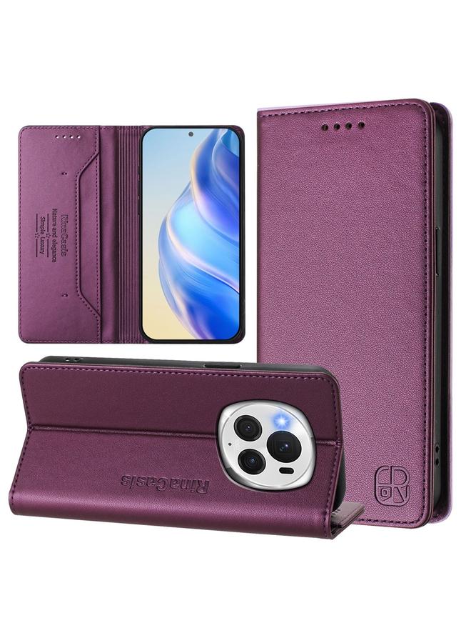 Zaboon Case For Honor Magic6 Pro Global RC01 Dual-Folded Magnetic Suction RFID Leather Phone Case - Image 1