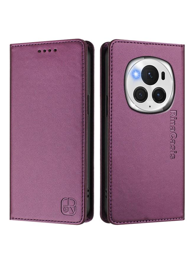 Zaboon Case For Honor Magic6 Pro Global RC01 Dual-Folded Magnetic Suction RFID Leather Phone Case - Image 2