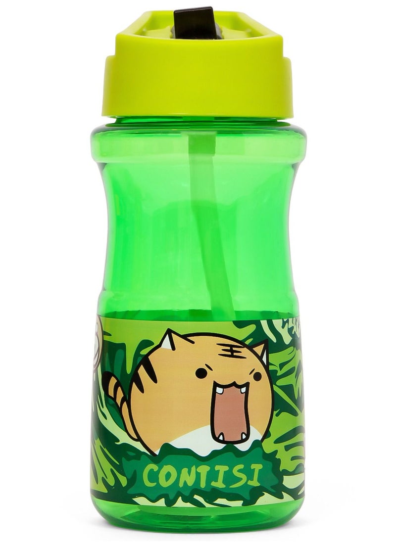 Eazy Kids Kids Water Bottle 500ml With Straw - Green  - Image 1
