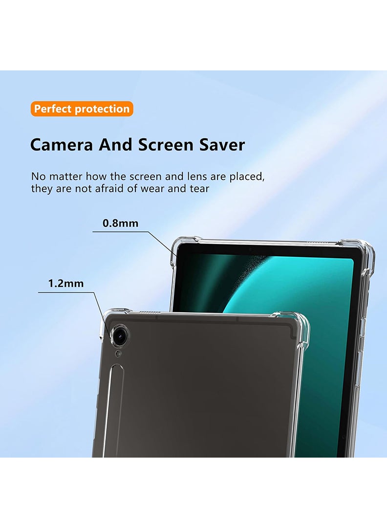 Theodor Clear Case For Samsung Galaxy Tab S10 FE / S9 FE 10.9-Inch / S9 11-Inch, Shock-Absorption TPU Cover with Reinforced Corners, Soft Flexible & Crystal Clear Protective Bumper Case - Image 4