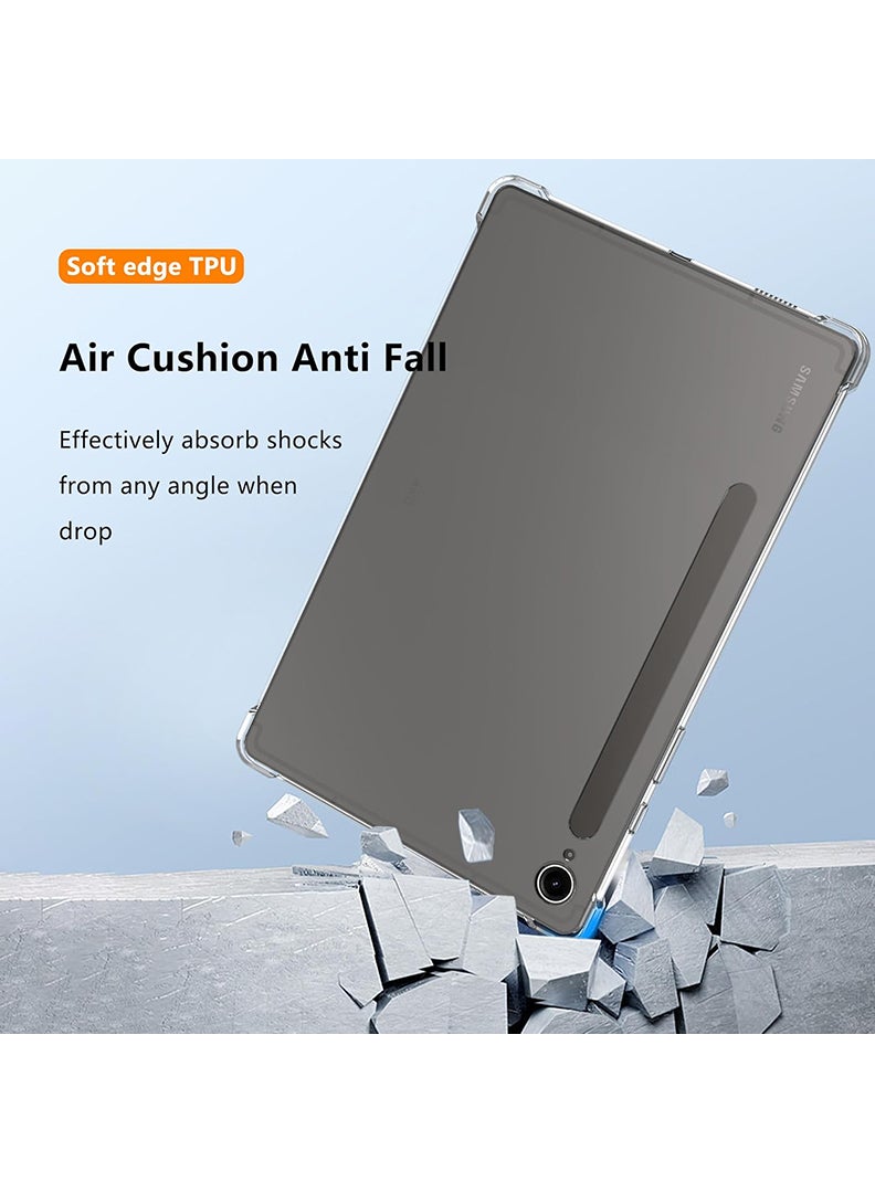 Theodor Clear Case For Samsung Galaxy Tab S10 FE / S9 FE 10.9-Inch / S9 11-Inch, Shock-Absorption TPU Cover with Reinforced Corners, Soft Flexible & Crystal Clear Protective Bumper Case - Image 3