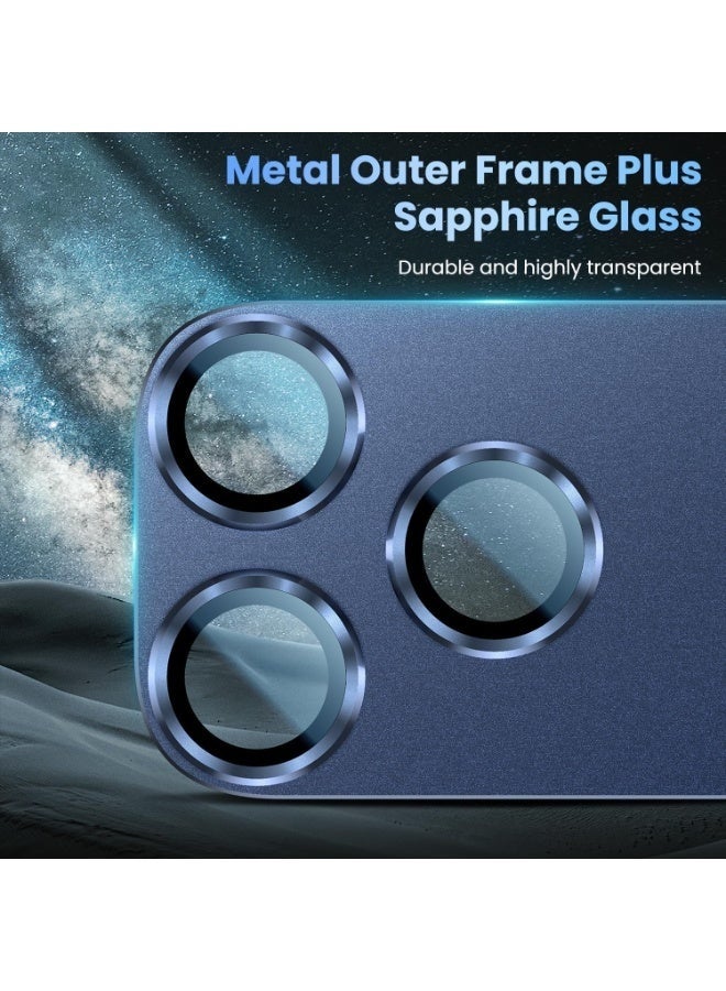 Nova future For iPhone 17 Pro Max Camera Lens Protector [Drop Protection] [Full Coverage] [3D Metal] [Case Friendly] Tempered Glass Camera Cover — Blue - Image 5