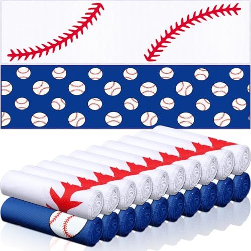FuWeave 24 Pcs Sports Cooling Towels Baseball Basketball Softball 40 x 12 Inch Breathable Soccer Football Volleyball Microfiber Ice Towel Fast Drying for Sport Party Favors Team GiftBlueBaseball - Image 1