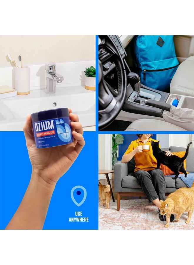 أوزيم أوزيوم 4.5 أونصة، عبوة من 4 قطع، جل لإزالة الروائح الكريهة للمنازل والسيارات والمكاتب والمزيد، عطر خارجي، عبوة من 4 قطع - Image 3