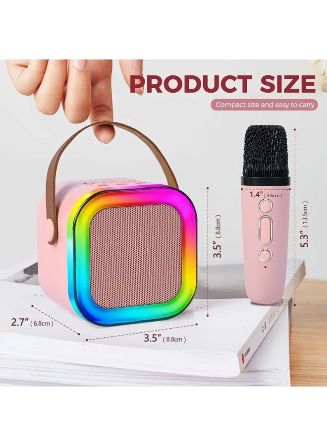 Mini Karaoke Machine for Kids Wireless Speakers, with 2 Mics，Portable Speakers, RGB Lighting Effects, Suitable for Family Gatherings, Birthday Parties, Outdoor Beaches, And Home Karaoke Machines - Image 3