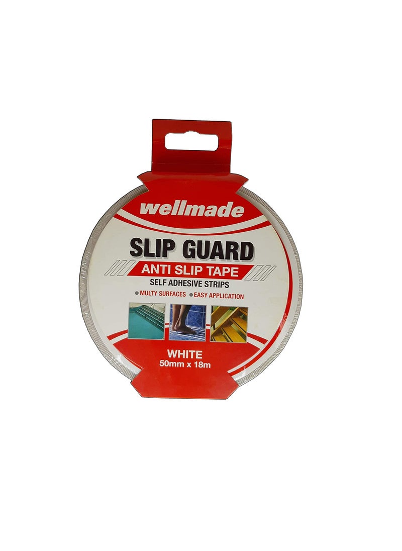 Wellmade - Wellmade Synthetic Fine Resilient Soft Traction Anti Slip Skid Tapes for Bare Feet, 18m 2in (50mm) White - Image 1