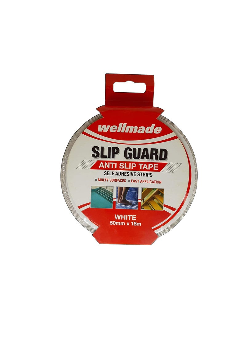 Wellmade - Wellmade Synthetic Fine Resilient Soft Traction Anti Slip Skid Tapes for Bare Feet, 18m 2in (50mm) White - Image 1