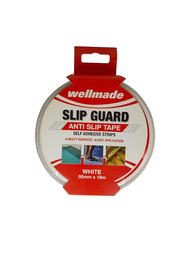 Wellmade - Wellmade Synthetic Fine Resilient Soft Traction Anti Slip Skid Tapes for Bare Feet, 18m 2in (50mm) White - Image 1