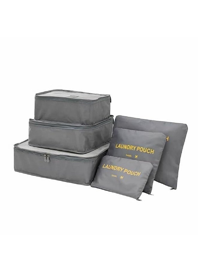 Styleys Styleys Polyester Set Of 6 Packing Cubes Travel Organizer Pouches(Grey_S1037),20 Cm,2 Cm  - Image 4