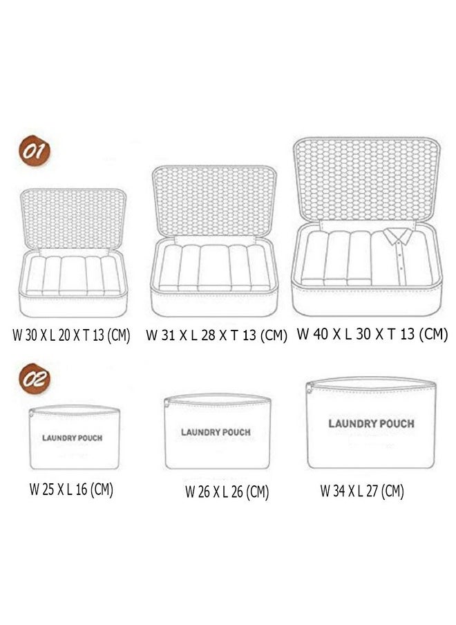 Styleys Styleys Polyester Set Of 6 Packing Cubes Travel Organizer Pouches(Grey_S1037),20 Cm,2 Cm  - Image 5