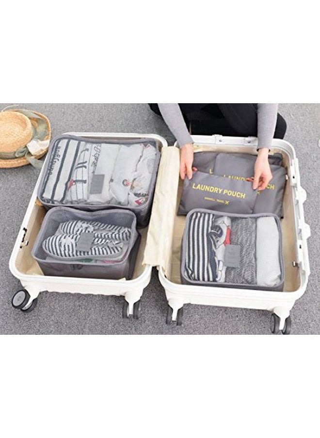 Styleys Styleys Polyester Set Of 6 Packing Cubes Travel Organizer Pouches(Grey_S1037),20 Cm,2 Cm  - Image 2