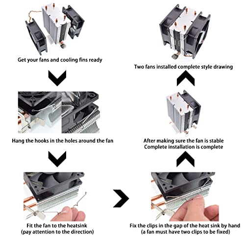 DGHAOP 4pcs Computer Mainboard CPU Radiator Fan Fixing Clip Computer Cooling Accessories, 9CM Wire Buckle Lower Hook Type - Image 4