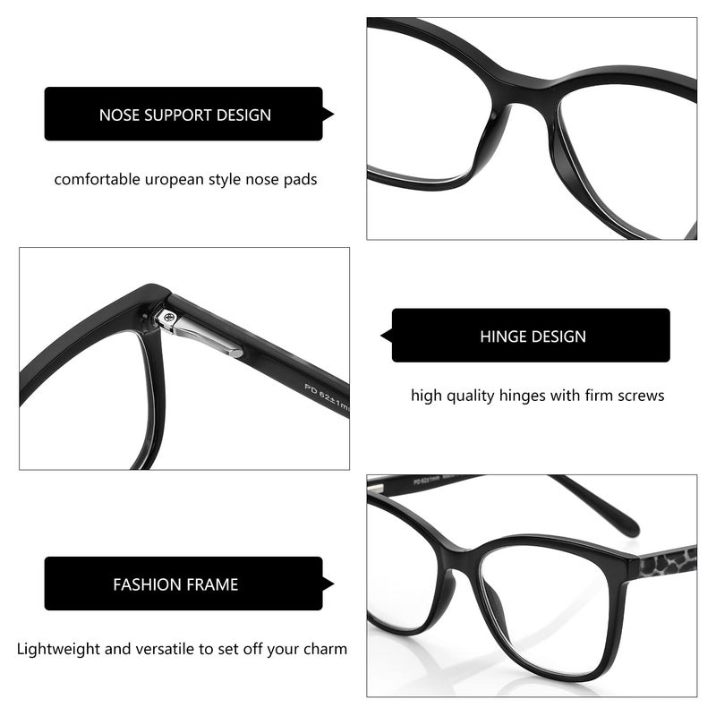 ZENOTTIC Reading Glasses for Women Cateye Blue Light Blocking Glasses Computer Readers Anti Eyestrain Lightweight Eyeglasses - Image 3