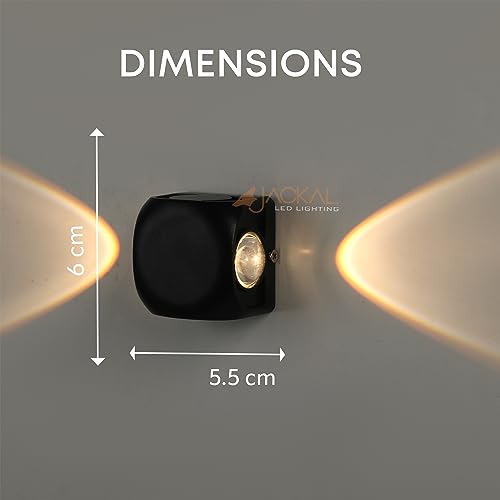 JACKAL® 4 Watt Warm White Up Down LED Outdoor Wall Lights Waterproof (2 Way) - IP65 Grade Waterproof Metal Body | Fancy Exterior Wall Mounted Light, Wall Lamp - 6 Months Warranty - Image 4