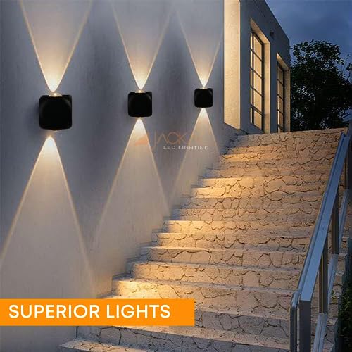JACKAL® 4 Watt Warm White Up Down LED Outdoor Wall Lights Waterproof (2 Way) - IP65 Grade Waterproof Metal Body | Fancy Exterior Wall Mounted Light, Wall Lamp - 6 Months Warranty - Image 3