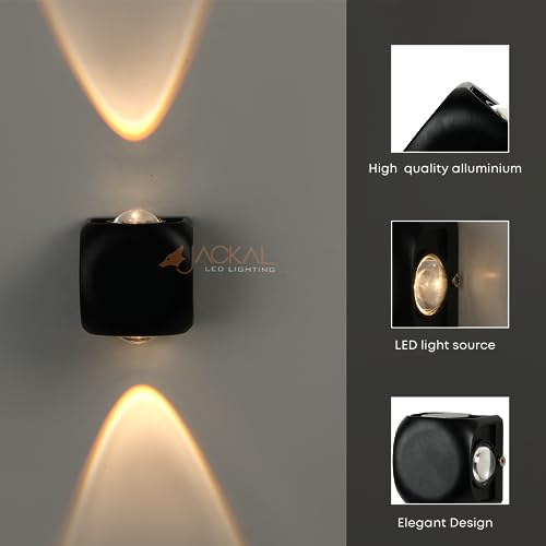 JACKAL® 4 Watt Warm White Up Down LED Outdoor Wall Lights Waterproof (2 Way) - IP65 Grade Waterproof Metal Body | Fancy Exterior Wall Mounted Light, Wall Lamp - 6 Months Warranty - Image 2