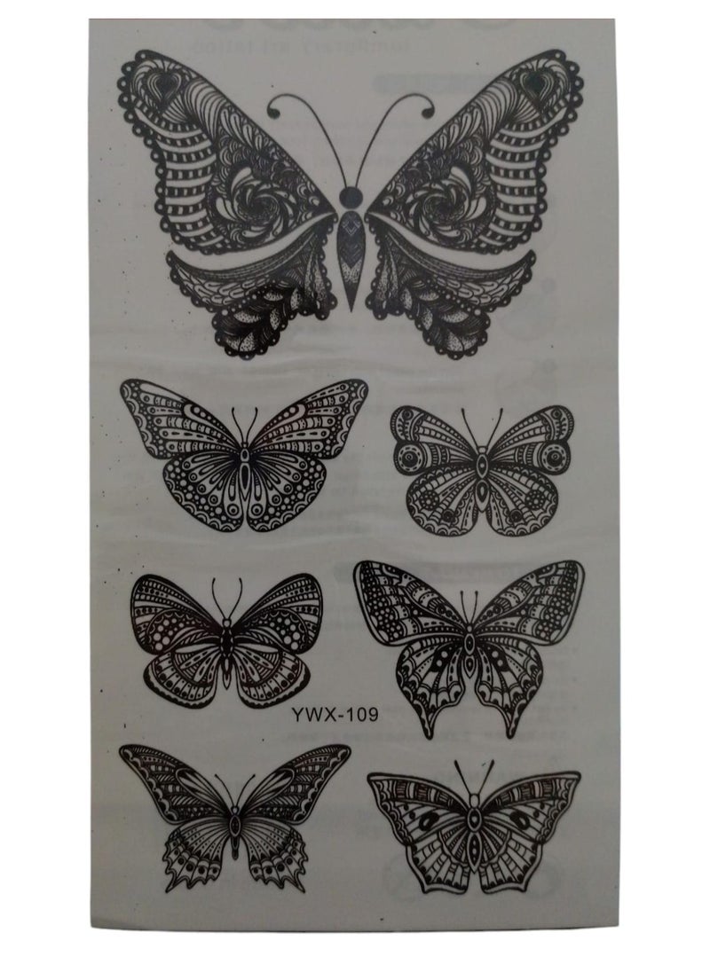 Generic Beautiful black butterfly temporary tattoo 