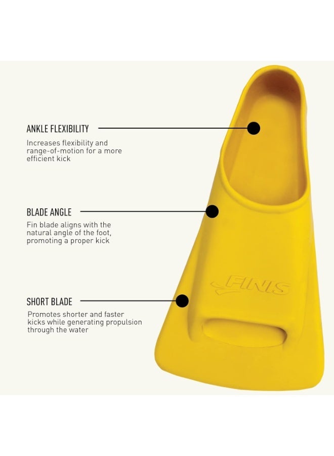 FINIS Zoomers Gold Swim Training Fins - Short Blade Design for Speed & Conditioning - Soft Natural Rubber Fit - Size C - Image 5