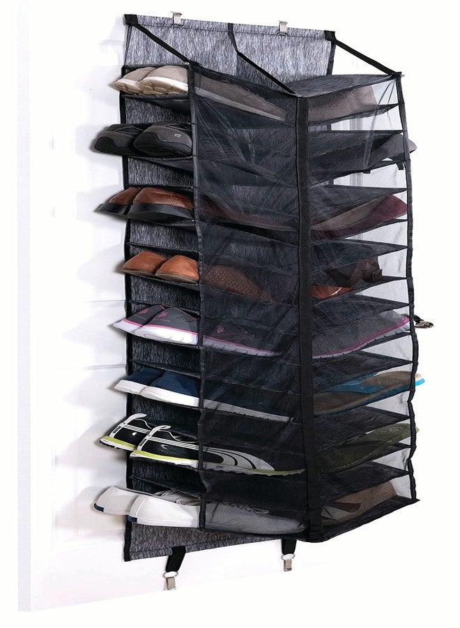 Jokari Over the Door 30 Pocket Shoe Organizer to Store, Organize and Display 30 Pairs of Shoes Saving Tons of Closet Storage Space. Each Compartment Fits 2 Shoes. 2 Sizes of Hooks Included - Image 1