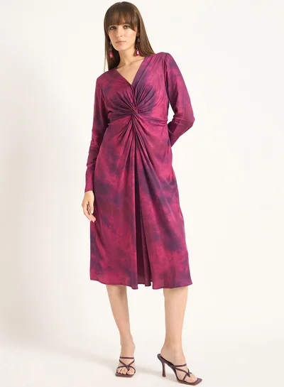 Femmella Knot-Front Midi Dress