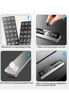Aideli Temporary Parking Card Phone Number Card, Aluminum Alloy Plate Telephone Number Car Park Stop Sticker Display Automobile Parking Gadgets Accessories  - Image 5