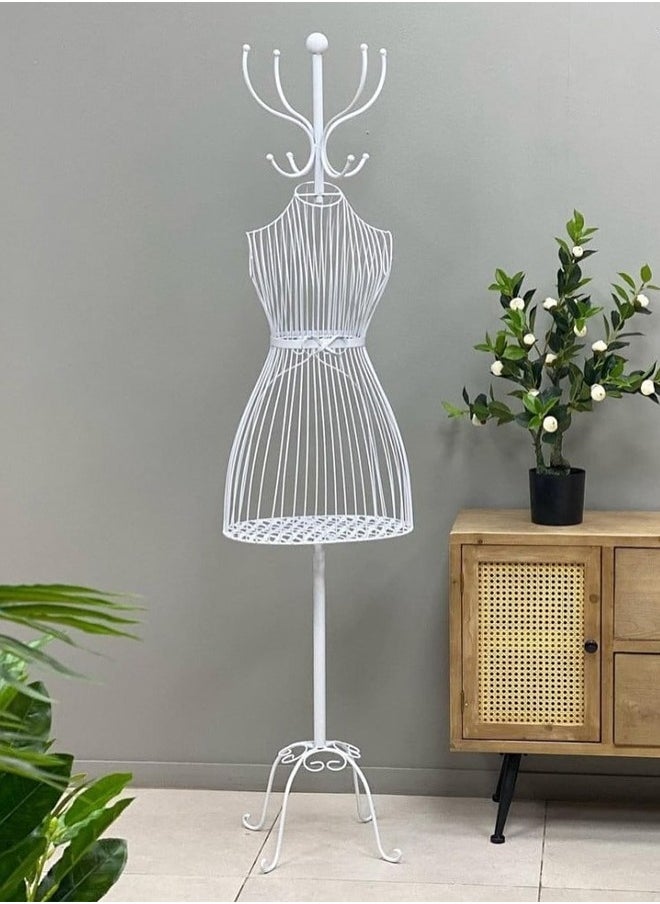 Cady One Metal Clothes Hanger Organizer in the Shape of a Mancave, Storage Space Inside the Mancave, Clothes Rack with Hooks 170cm 
