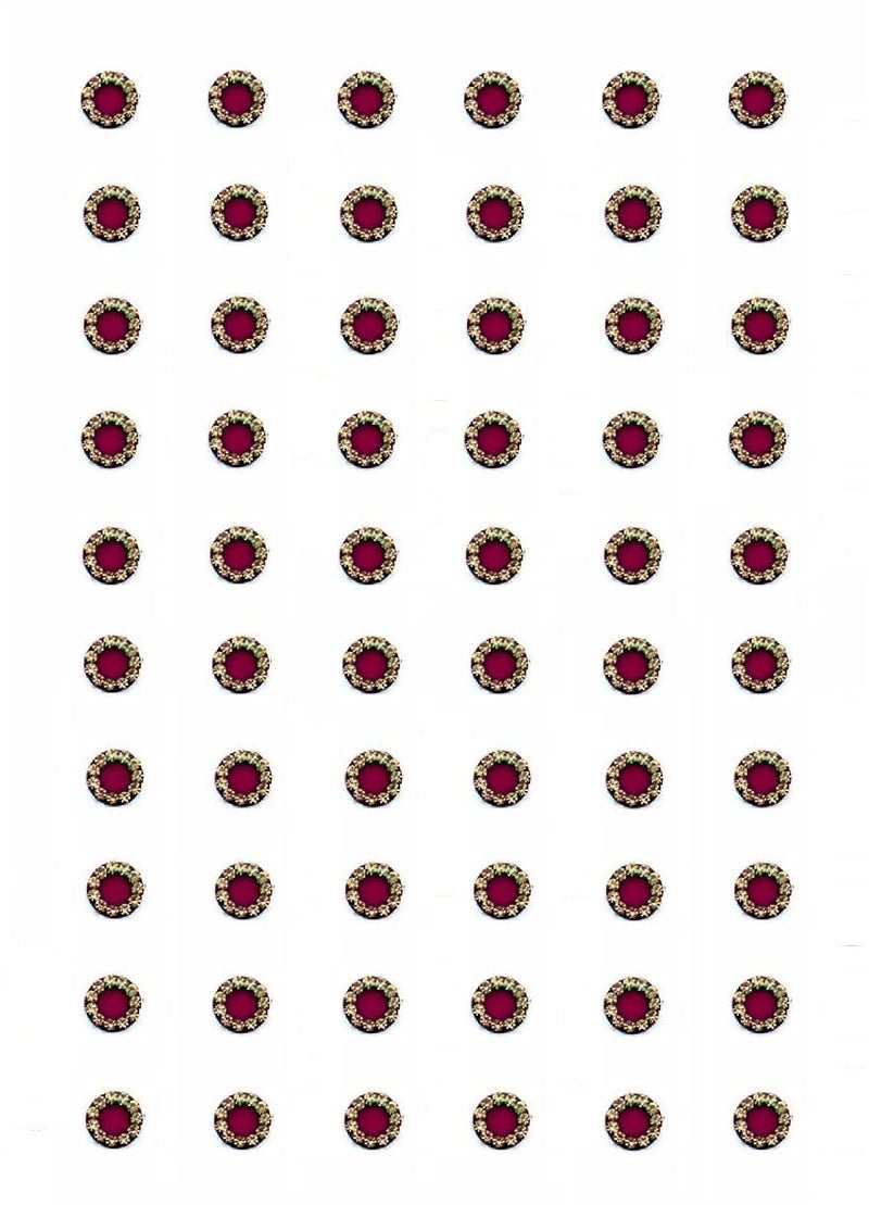 Vama Fashions Stone Bindi for Girls Pottu Kumkum Sindoor Bindee Sticker Maroon Stone Bindi for Women Size 6mm 60 Stone Bindis Marron - Image 1