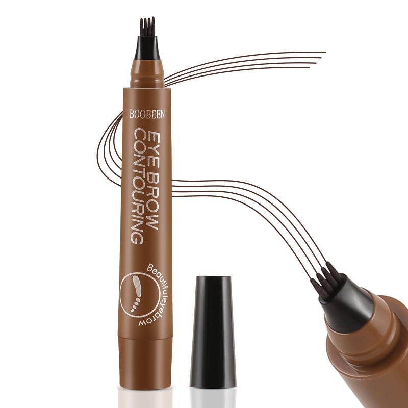 Boobeen Liquid Eyebrow Pen, Microblading Eye Brow Pencil with 4 Micro Tip, Waterproof Brow Pen Filler Creates Natural Brow Makeup, Long-lasting - Image 1