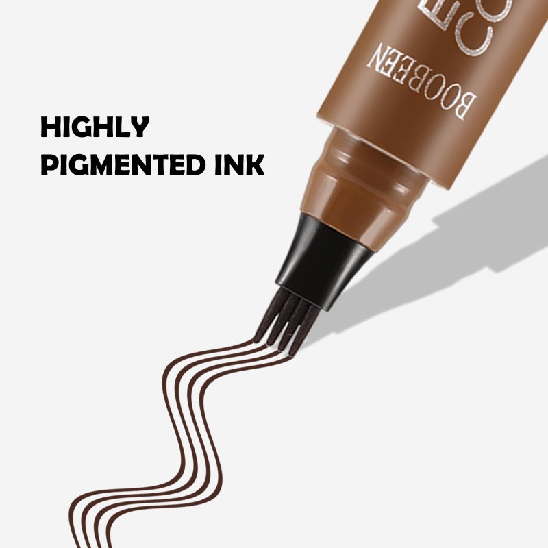 Boobeen Liquid Eyebrow Pen, Microblading Eye Brow Pencil with 4 Micro Tip, Waterproof Brow Pen Filler Creates Natural Brow Makeup, Long-lasting - Image 3