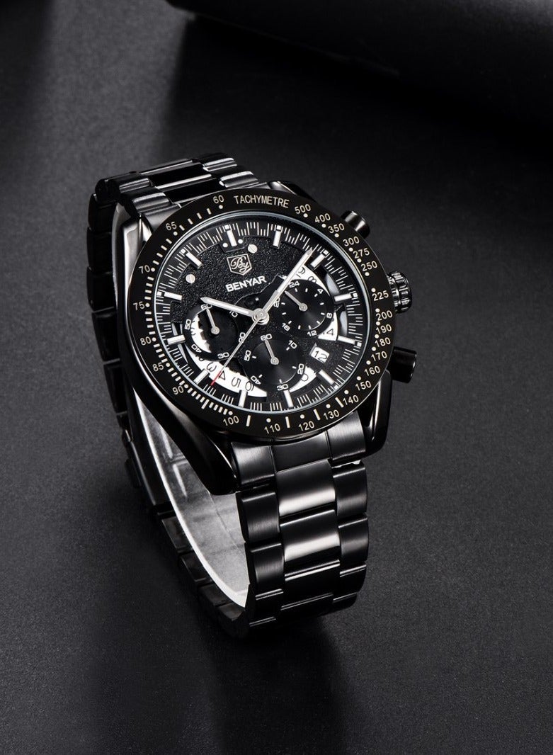 BENYAR Watches for Men Watch Quartz Luxury Stainless Steel Water Resistant Chronograph Watch - Image 5