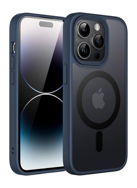 Magnetic for iPhone 13 Pro 6.1 inch Case, Compatible with Magsafe, Slim Protective Translucent Matte, Shockproof Case for iPhone 13 Pro (Dark Blue)