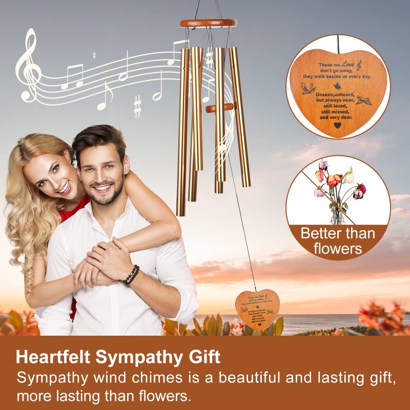 beboligh Wind Chimes for Outside,30" Large Deep Tone Sympathy Chimes, Memorial Loss of Loved One Mother Father, Meaningful Bereavement/Memorial/Sympathy Gift in Memory a one - Image 3