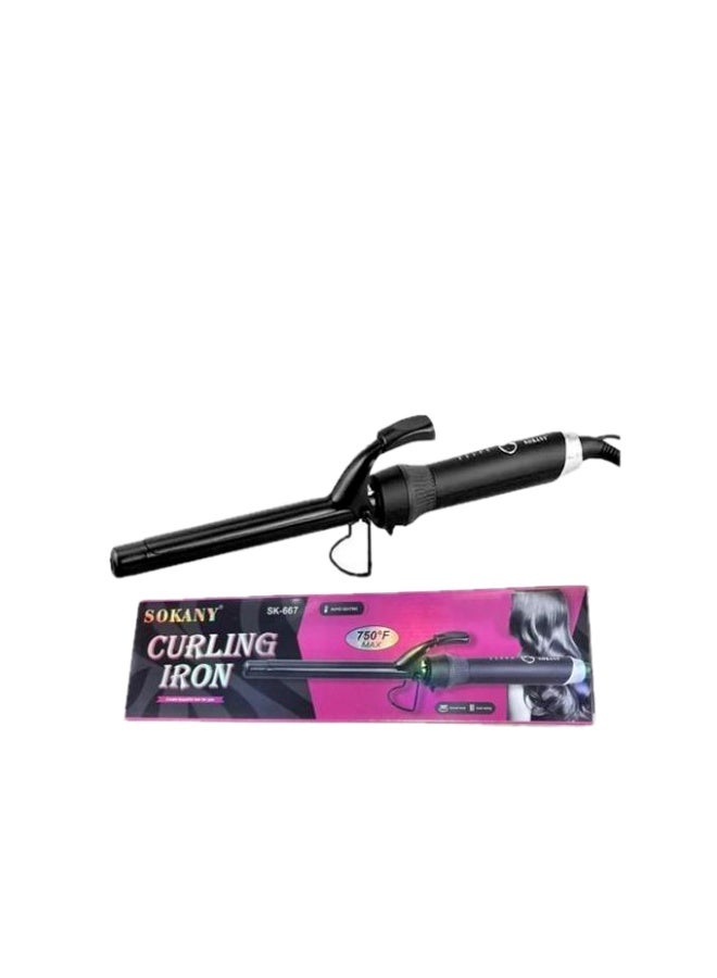 سوكاني مكواة تجعيد الشعر SK-667 تسخين سريع، درجة حرارة رقمية - أسود - Image 2