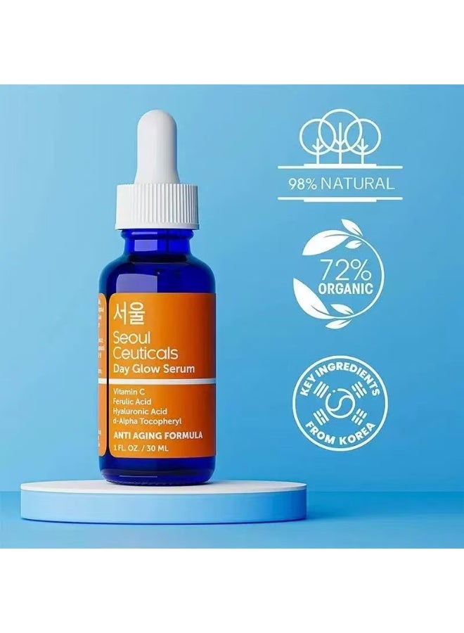 seoulceuticals Korean Skin Care 20% Vitamin C Hyaluronic Acid Serum + CE Ferulic Acid - Potent Anti Aging Vit C, Anti Wrinkle K Beauty Skincare 1oz - Image 2