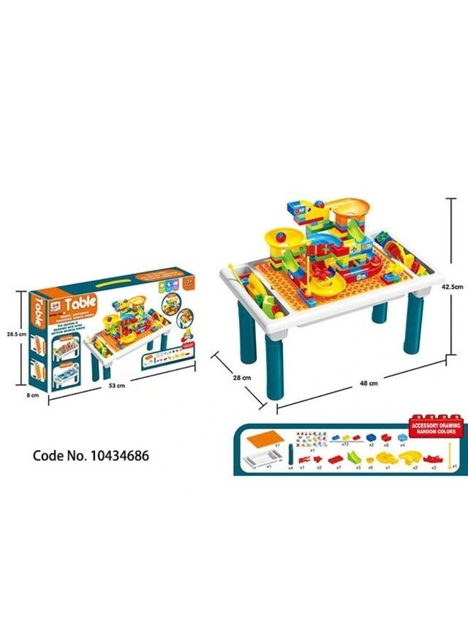 child toy - Multipurpose 3  In 1 Activity And Block Table Toys Table Lego Compatible, Study Table Water Play Table, Sand Table for Boys Girl Kids Furniture, Sensory Play, Homeschooling - Image 1