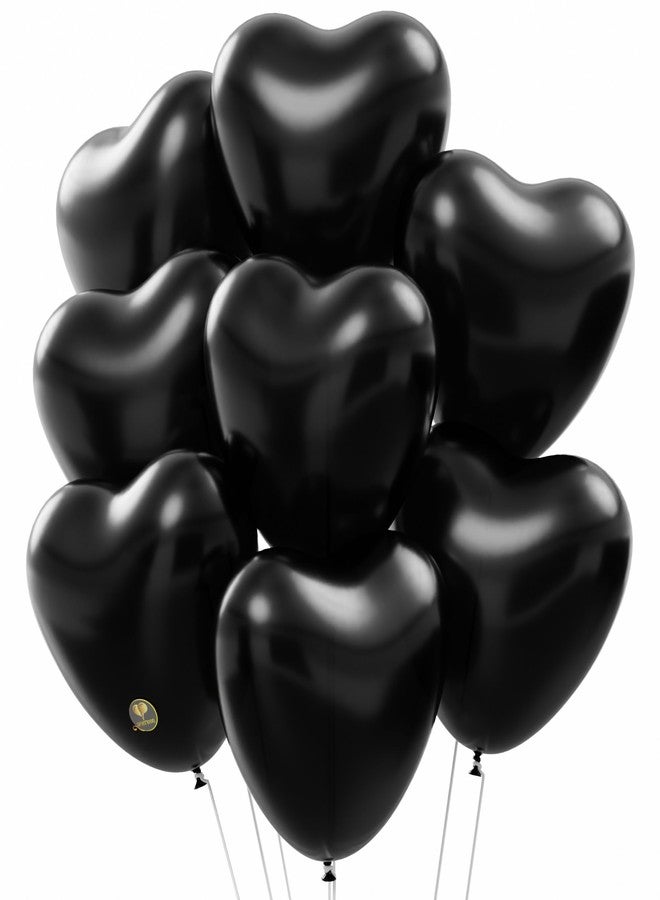 Balloon Red AFTERLOON® Biodegradable Balloons 24 pcs Onyx Black 12 Inch Heart Shaped, Thickened Extra Strong Natural Latex Helium Float, Proposal Marriage Love Baby Shower Gender Reveal Wedding Bridal - Image 1