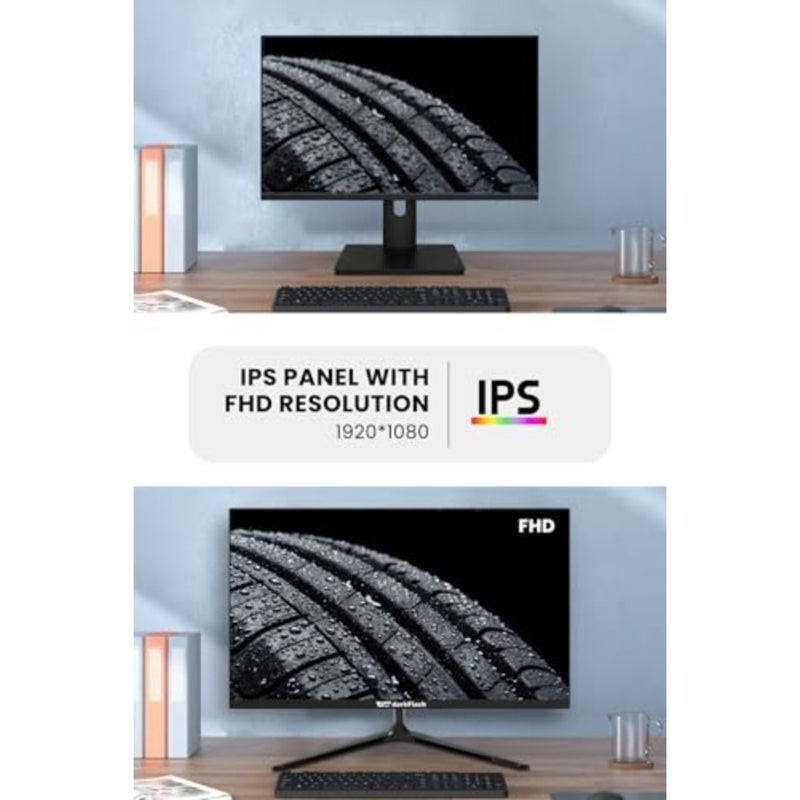 Gaming and office monitor: 24-inch IPS panel, FHD resolution, 100Hz refresh rate, clear vision processor, eye care and CDC dimming technologies, built-in HDMI and VGA ports - Image 3
