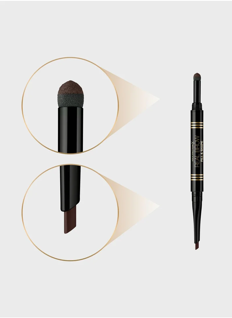 Max Factor Max Factor Eyebrow Pencil Real Brow Fill & Shape – 04 – Deep Brown, 0.16g + 0.5g