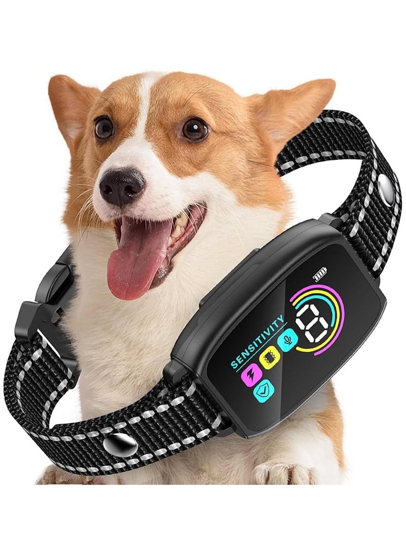 Dog Bark Collar, Rechargeable Anti Bark Dog Collar with 8 Adjustable Sensitivity, Beep Vibration Shock Training Collar for Large Medium Small Dogs, IP67 Waterproof Auto Protection Mode (Black) - Image 1