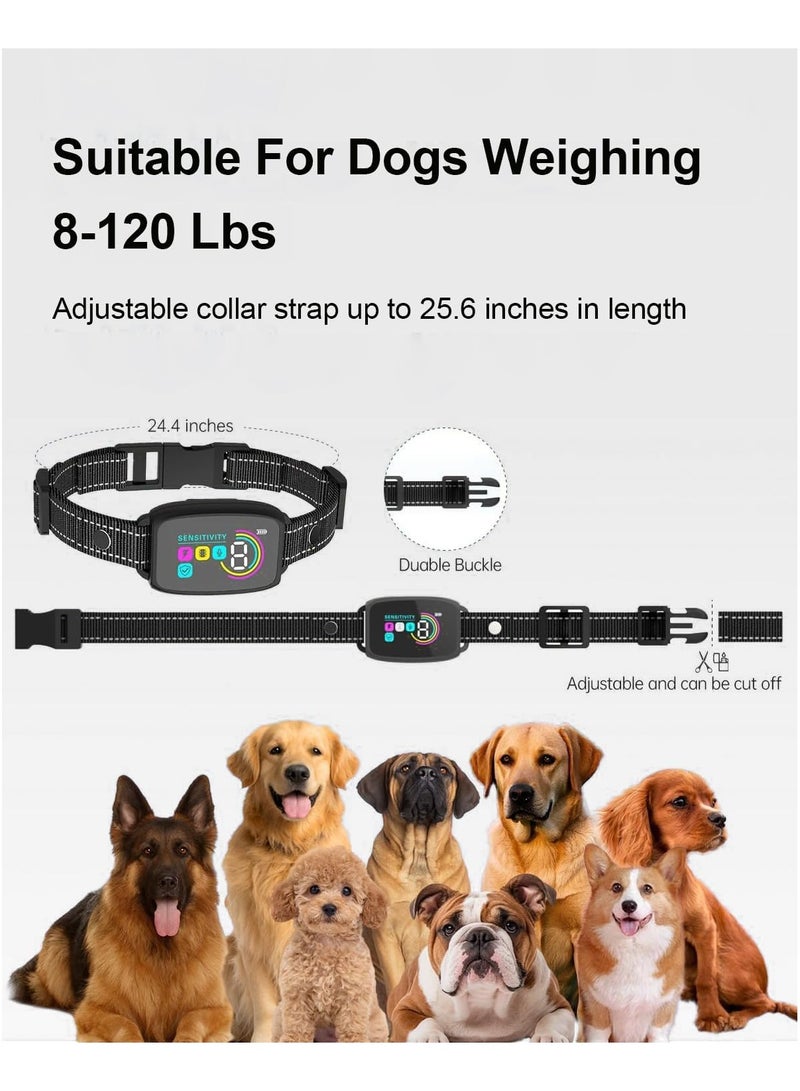 Dog Bark Collar, Rechargeable Anti Bark Dog Collar with 8 Adjustable Sensitivity, Beep Vibration Shock Training Collar for Large Medium Small Dogs, IP67 Waterproof Auto Protection Mode (Black) - Image 5