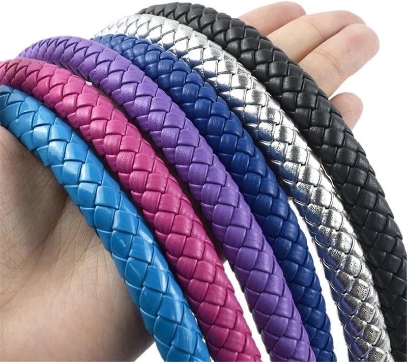 Bag Strap 2Pcs 30-60cm Women's Bags Strap Weave Leather Rope Handles Handbag Shoulder Straps DIY Handmade Replace Chain Bag Accessories Handbag Strap(Pink,40cm) - Image 5
